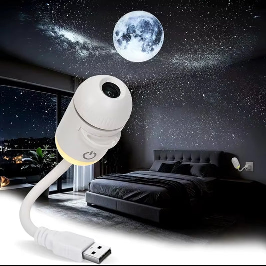 Starry Sky Night Light Projector Plug and Play 2-In-1 Galaxy Star Projector USB Powered Ceiling Light for Bedroom Car Decoration