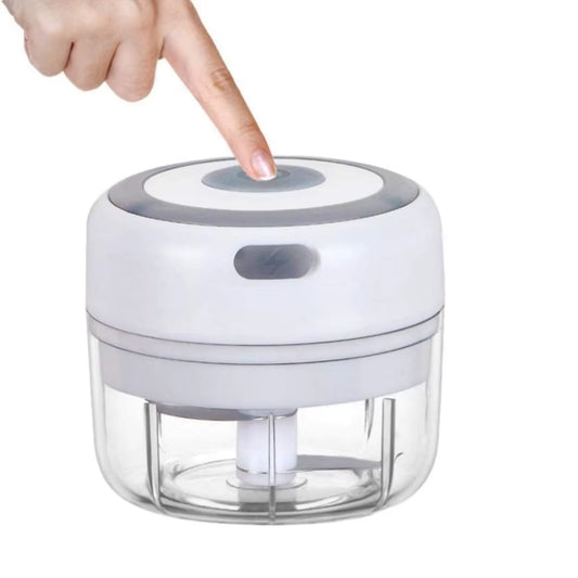 Mini Rechargeable Electric Chopper 250 Ml, 30W, 3 Stainless Steel Blades, USB Charging and Portable Design for Kitchen